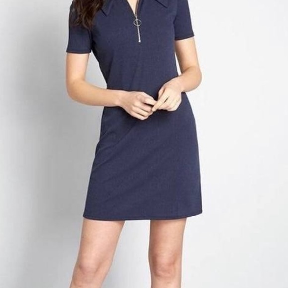 ModCloth Navy Polo match pick shift dress - Picture 3 of 6
